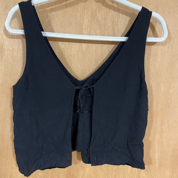 #181- WILFRED-Kempner Blouse, tie-back tank is made with a luxe,smooth fabric - Picture 2 of 3